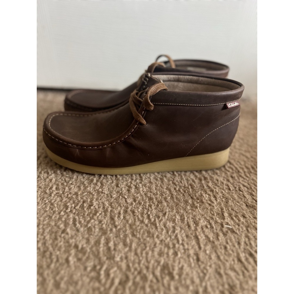 Clarks Stinson Hi Chukka Boots Brown Men's Size 11 Leather Shoes Wallabees - Picture 2 of 8